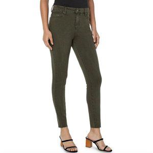Liverpool "Abby High Rise Ankle" w/Raw Hem -- Skinny Jean -- "grass-fed" green